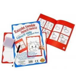Învăț să desenez pas cu pas: tablă de dezvoltare cu marker lavabil - diferite, în lb. maghiară