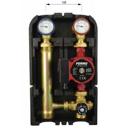 Grup de amestec 1 1/2"x1" incalzire in pardoseala cu vana 3 cai termostatata si pompa GPA II 25/60/130
