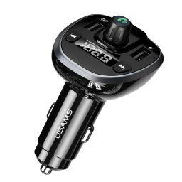 Modulator FM Incarcator Auto cu Modulator FM 2xUSB, 3.4A - USAMS C21 (US-CC115) - Black