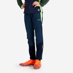 Pantalon de trening Fotbal CLR Bleumarin-Galben fluorescent Copii