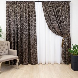 Draperie baroc, Hiko Royal Vivien maro, cu rejansa, 1 bucată