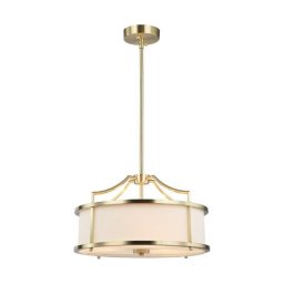 Open Design OR80889 - Lustru pe tijă STANZA 3xE27/15W/230V Ø 42 cm alamă/alb