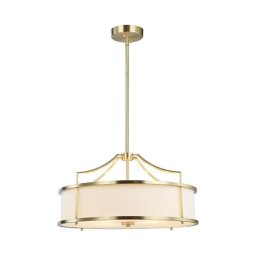 Open Design OR80896 - Lustră STANZA pe tijă, 4xE27/15W/230V, Ø 55 cm, alamă/alb