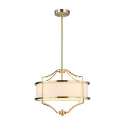 Open Design OR80926 - Lustră pe tijă STESSO 4xE27/15W/230V diam. 42 cm alamă/alb