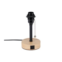 Brilagi - Lampă de birou TABLON cu port USB, 1xE27/25W/230V, stejar/negru