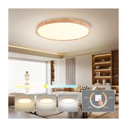 Brilagi - Plafonieră LED de tavan WOODROUND, 40 W, 230 V, 3000/4000/6000 K, Ø 60 cm