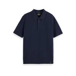SCOTCH & SODA Polo Structured Knitted Regular Fit Polo 183286 401 sky captain