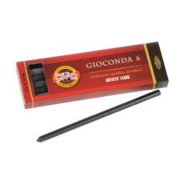 Set 2 x Mine Grafit pentru Creioane Mecanice, 5.6 x 120 mm, Tarie Soft, 6 Bucati, Koh-I-Noor Gioconda
