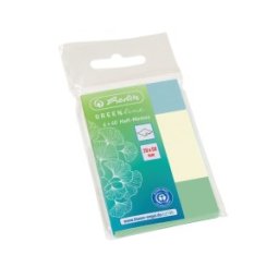 Mini Bloc Notite Adezive 20 x 50 mm, 40 File, Hartie Reciclata, 4 Bucati, Seria Greenline