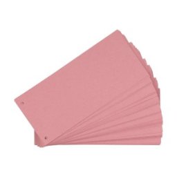 Separatoare Carton Oxford 10.5 x 24 cm, 190 g / mp, Blue Angel, 2 Perforatii pe Latime, 100 File, Rosu