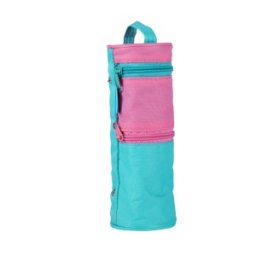 Penar Tip Etui Rotund, 2 Fermoare, Turcoaz / Roz