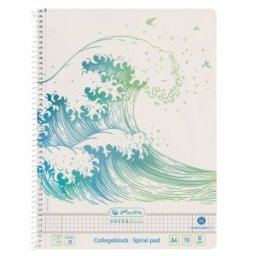 Caiet A4, 70 File, Spirala, Matematica, Motiv Wave Greenline