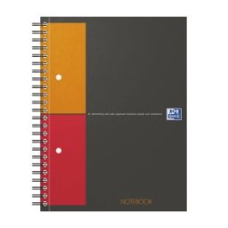 Agenda Organizator Oxford International Notebook A5+ 80 File, Hartie Optik 90 g / mp, Scribzee, Coperta Rigida, Matematica, Gri