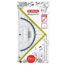 Echer / Raportor My Pen, 16 cm, cu Grip, Diverse Culori