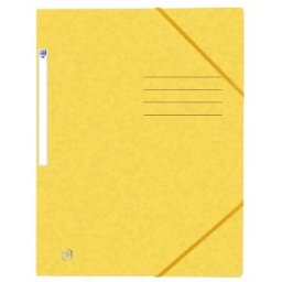 Dosar Mapa Oxford Topfile A4, Capacitate 200 File, Inchidere cu Elastic, PEFC, 3 Clape, INDEX, Galben