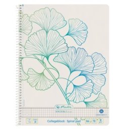 Caiet A4, 70 File, Spirala, Matematica, Motiv Gingko Greenline