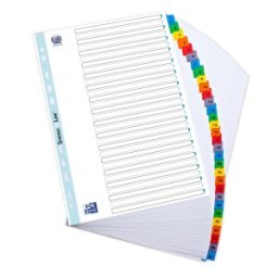 Index Carton Numeric Oxford, A4 1-31, 12 File 170 g / mp, 11 Perforatii pentru Indosariere + Cuprins, Alb cu Margine Color