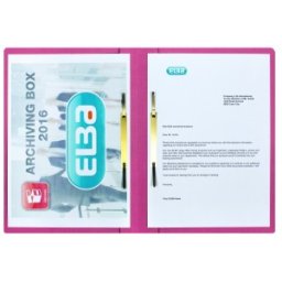 Dosar Sina Elba Smart A4, Mecanism Dublu de Arhivare, Sina Dreapta/ Stanga, Carton 320 g / mp, Blue Angel, 200 File, Rosu
