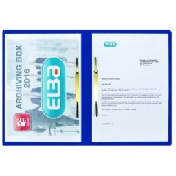 Dosar Sina Elba Smart A4, Mecanism Dublu de Arhivare, Sina Dreapta/ Stanga, Carton 320 g / mp, Blue Angel, 200 File, Albastru