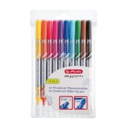 Fineliner + Carioca My Pen, Ambalaj Transparent, 10 Bucati, Pelikan