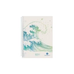 Caiet A5, 70 File, cu Spirala, Matematica, Motiv Wave Greenline