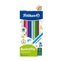 Creioane Colorate Lacuite, Varf 3.0 mm, 12 Bucati, Pelikan