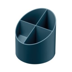 Suport Rotund Instrumente de Scris, 4 Compartimente, Albastru Petrol, Greenline, Blue Angel