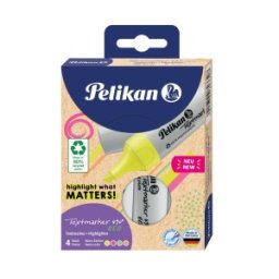 Textmarker 490 ECO, 4 Culori Neon, in Cutie de Carton