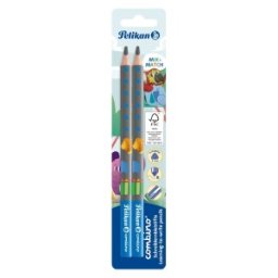 Creion Grafit, Lacuit Combino, Gros, Invata sa Scrii, Mina B, Albastru, 2 Bucati / Blister