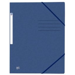 Dosar Mapa Oxford Topfile A4, Capacitate 200 File, Inchidere cu Elastic, PEFC, 3 Clape, INDEX, Albastru Inchis