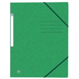 Dosar Mapa Oxford Topfile A4, Capacitate 200 File, Inchidere cu Elastic, PEFC, 3 Clape, INDEX, Verde