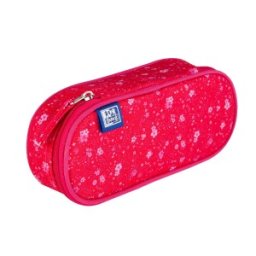 Penar Oxford Floral, Tip Etui Oval, 1 Clapa, Roz Inchis