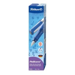 Stilou Pelikano, Penita L, Grip Ergonomic, pentru Stangaci + 1 Patron Mare Albastru, Culoare Albastru, in Cutie Carton