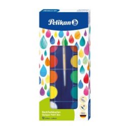 Acuarele, F35, 12 Culori Detasabile + Alb de Zinc, Pensula Pelikan