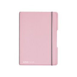 Caiet My Book Flex A5, 40 File, 80 g, Matematica, Coperta Roz Transparenta, Elastic Gri