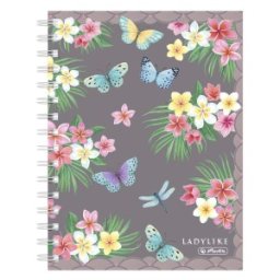 Caiet A5 100 File, cu Spira, Matematica, Motiv Ladylike Fluturi