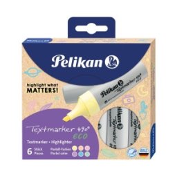 Textmarker 490 ECO, 6 Culori Pastel, in Cutie de Carton
