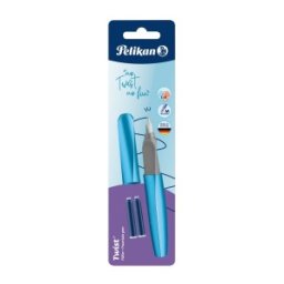 Stilou Twist Frosted Blue,cu Grip Ergonomic, 2 Rezerve Albastre, Blister
