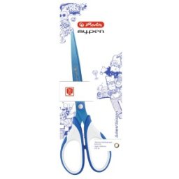 Foarfeca My Pen Varf Ascutit 18 cm, Albastru / Alb, Blister