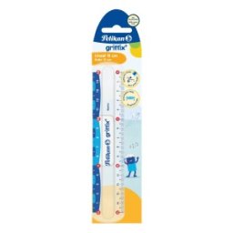 Rigla Griffix Transparenta cu 2 Scale, 15 cm, Blister
