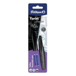 Stilou Twist Structure, Penita M, Grip Ergonomic, Ambidextru, 2 Rezerve Albastre Incluse, Blister, Diverse Culori