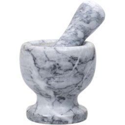 Mojar cu Pistil, Diametru 10 cm, Inaltime 10.5 cm, din Marmura, Gri