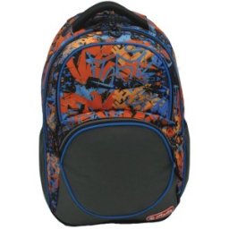 Ghiozdan Ergonomic Zipper Cube, Motiv Street Art, Inaltime 43 cm, Latime 29 cm