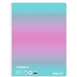 Caiet A4 Matematica Perforat, 80 de File Spira, Color Edition, Culoare Roz/Menta, Pelikan
