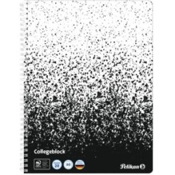 Caiet A4 Matematica Perforat, 80 de File, Spira, Color Edition, Culoare Alb/Negru, Pelikan