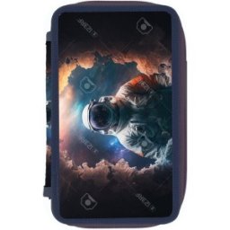 Penar Neechipat, Astronaut, 2 Compartimente, Negru, Herlitz