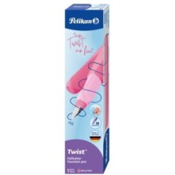 Stilou Twist Berry Pink, Penita M, Grip Ergonomic, Ambidextru, 1 Rezerva Inclusa, in Cutie Carton, Pelikan