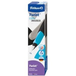 Stilou Twist Color Blocking Dark, Penita M, Grip Ergonomic, Ambidextru, 1 Rezerva Mare Inclusa, in Cutie Carton, Pelikan