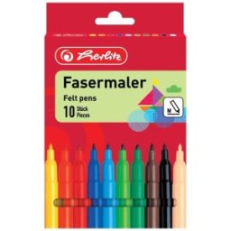 Carioci, Sectiune Circulara, Non Toxic, Varf 2 mm, 10 Culori, Herlitz