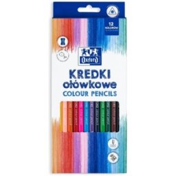 Creioane Colorate Triunghiulare, Varf 3 mm, 12 Culori + Ascutitoare, Oxford Kids